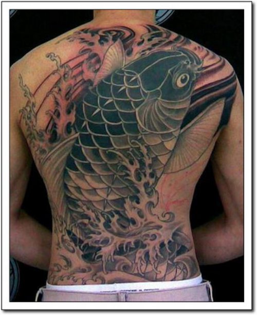 Full Back Carp Fish Tattoo